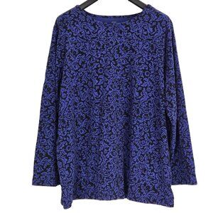 CJ BANKS Purple & Black Long Sleeve Top 2X